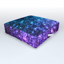 Glitter Galaxy Stars : Turquoise Blue Purple Hot Pink Ombre Outdoor Floor Cushion