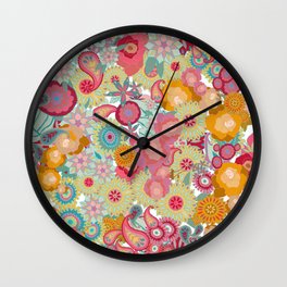 Vibrant floral Wall Clock