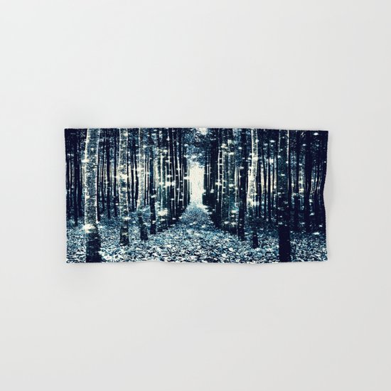 Magical Forest Teal Gray Elegance Hand & Bath Towel