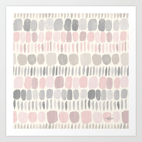 Soft Blush Stones Art Print