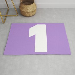 1 (White & Lavender Number) Area & Throw Rug