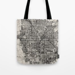 Black and White LAS VEGAS Map Tote Bag