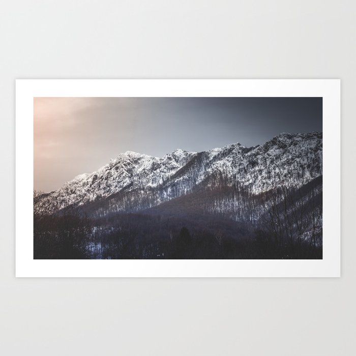 Snowy Mountain Range Art Print