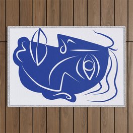 Blue portrait Outdoor Rug