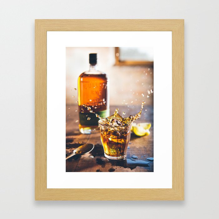 Whiskey Splash Framed Art Print