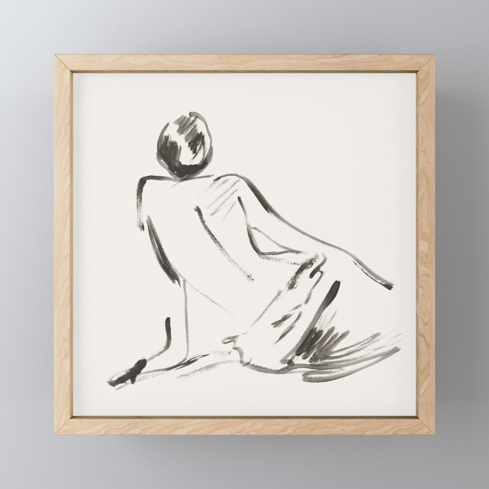 nude woman Framed Mini Art Print