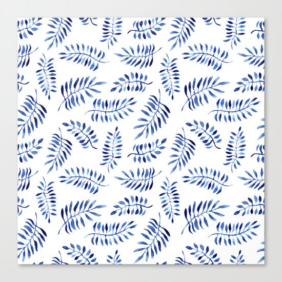 Blue nature || watercolor Canvas Print