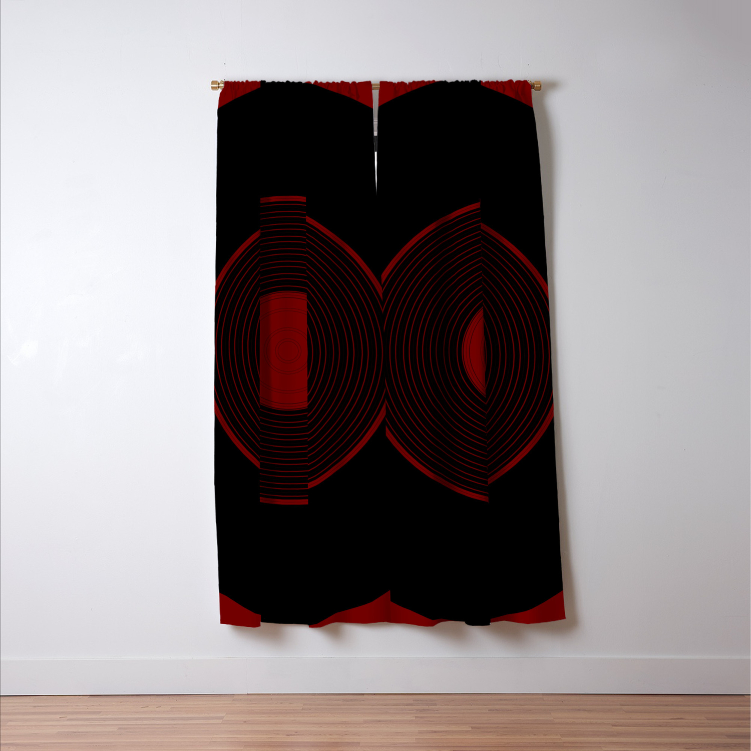 Red Record Circle Design Blackout Curtain By Artaddiction45 Society6