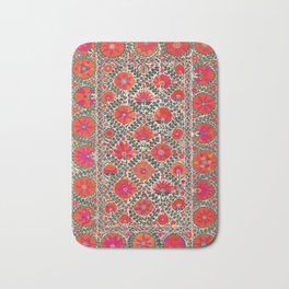 Kermina Suzani Uzbekistan Colorful Embroidery Print Bath Mat
