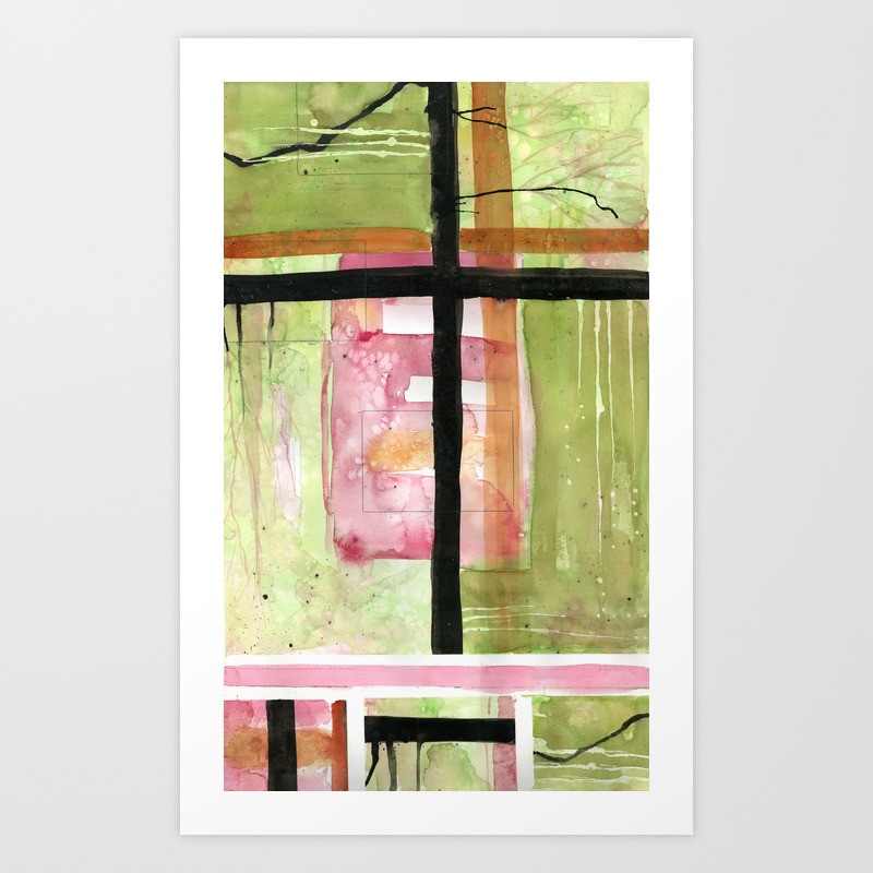 Antigua In Green Latin America Abstract Watercolor Series Art