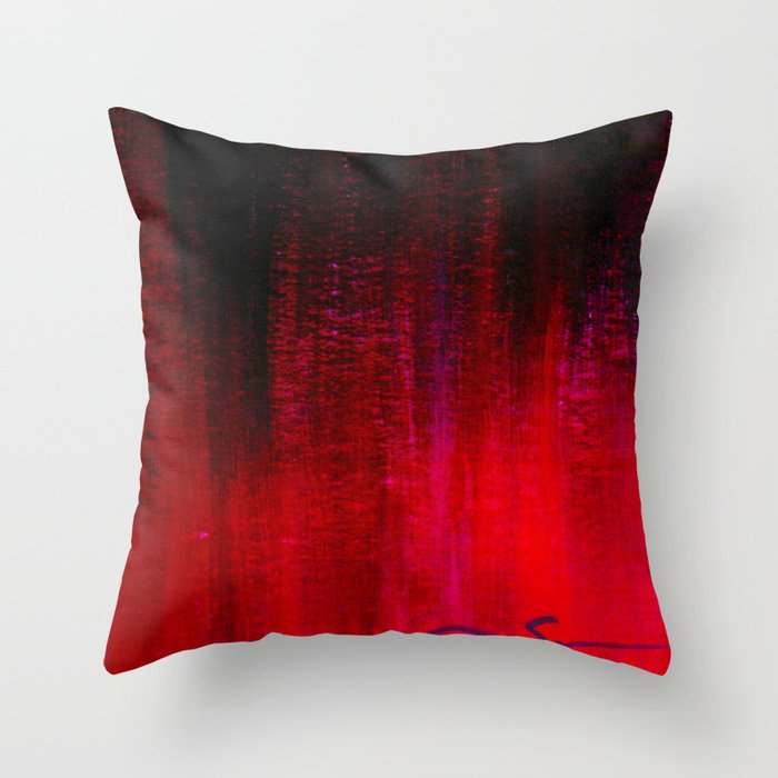 Red and Black Abstract Throw Pillow