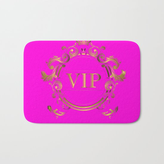 VIP in Hot Pink and Goldtones Bath Mat