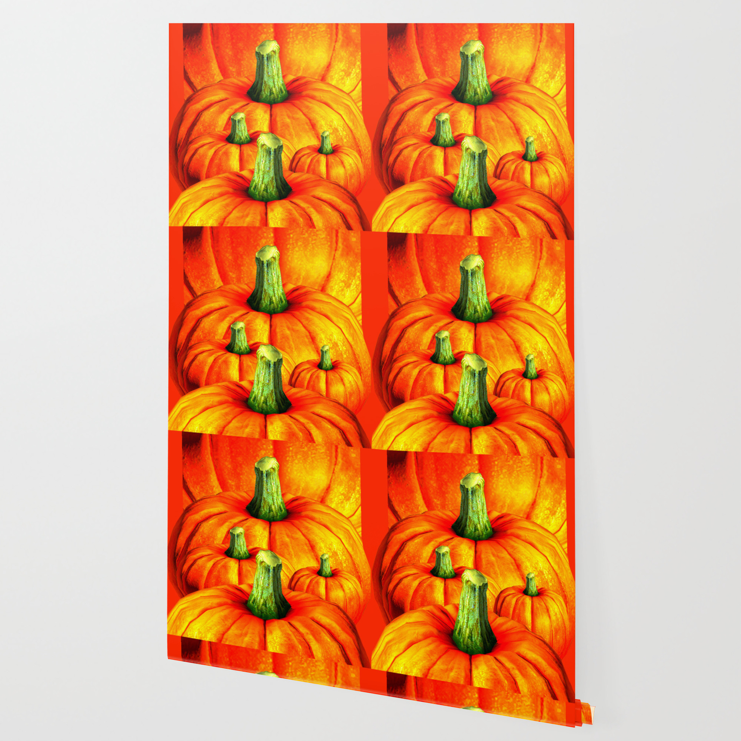 Surreal Reddish Orange Fall Pumpkins Wallpaper By Sharlesart