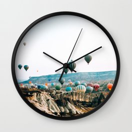 Hot Air Rises | Cappadocia, Turkey Wall Clock | Color, Landscape, Europe, Hot, Photo, Whimsical, Turkey, Magical, Cappadocia, Goreme 