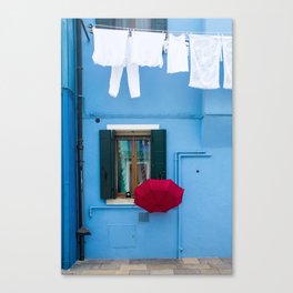 Burano, Italy Laundry Day Canvas Print