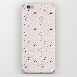 <Birds & Paper> Terrazzo Seamless Patterns 08 - Pastel Pink, Black, White, Marble, stone, texutre, abstract, geometry iPhone Skin
