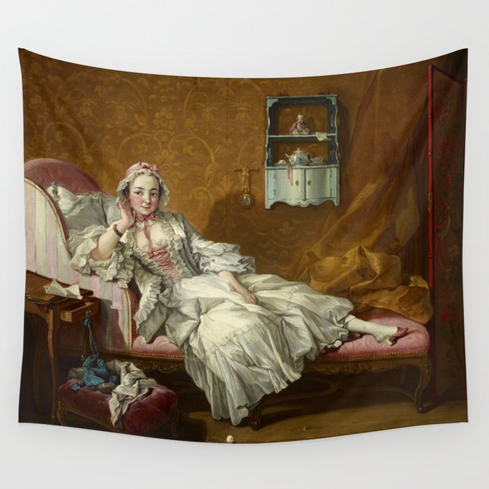 A Lady on Her Day Bed, 1743 by Francois Boucher Wall Tapestry