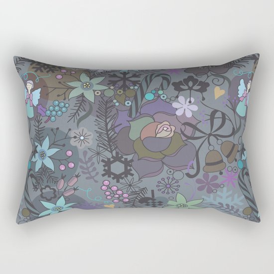 Colorful grey xmas pattern Rectangular Pillow