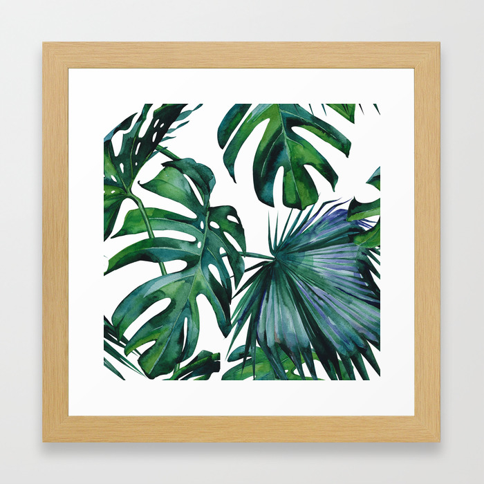 Tropical Palm Leaves Classic Framed Art Print By Followmeinstead