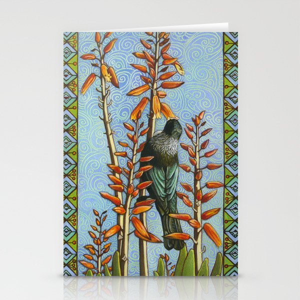 Tui in the succulents Stationery Cards