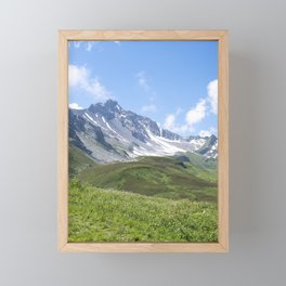 French alps summer mountain art print - green and blue landscape - nature and travel photography Framed Mini Art Print