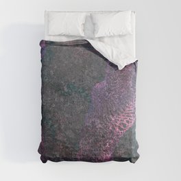 Silhouette (lilac lines cool grey) Comforter