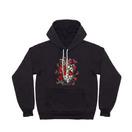 Human heart anatomy with beautiful butterflies and red anemones, floral art of human heart illustration Hoody