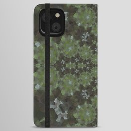 Dark Green Bubbles Kaleidoscope iPhone Wallet Case