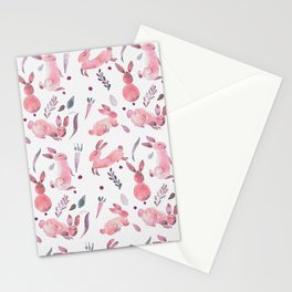 Easter Bunnies - Peach Stationery Card