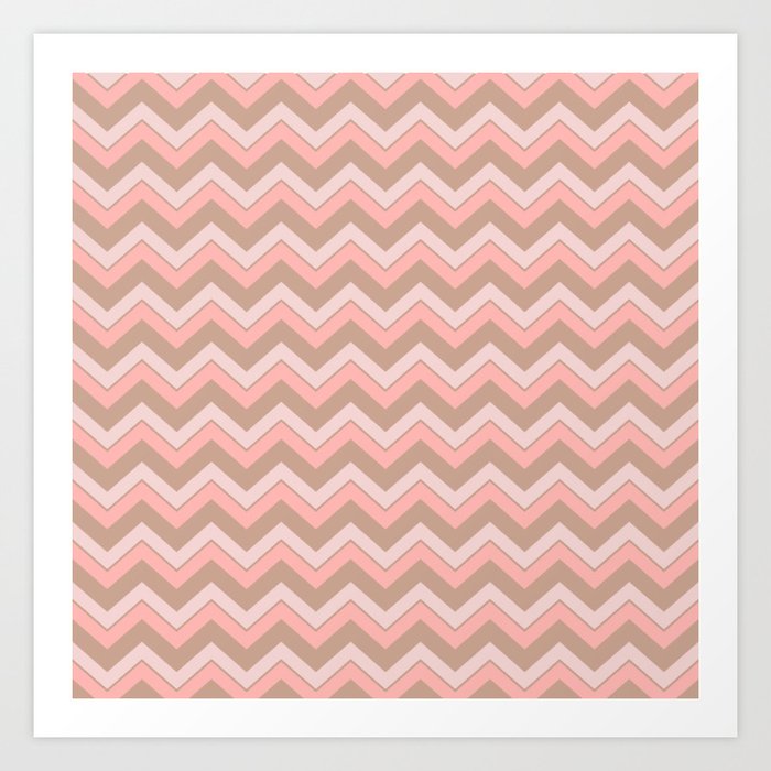 Pink Chevron Pattern Art Print