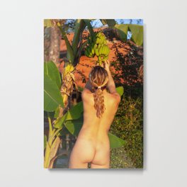 nude woman by banana tre Metal Print | Photo, Attractive, Skin, Female, Outdoors, Plant, Body, Nude, Young, Color 