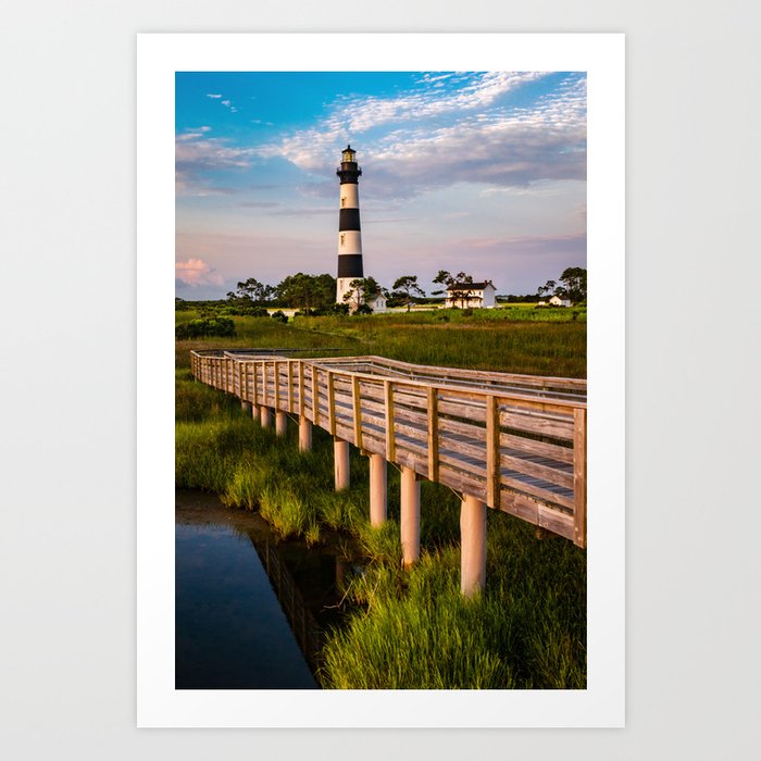 Bodie Island Lighthouse Outer Banks North Carolina Beach Landscape Photography Print Art Print