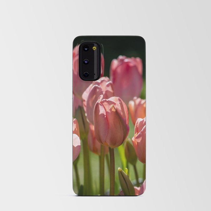 Happy Pink Tulips Android Card Case