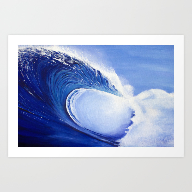 Ocean Wave Painting Art Print By Anne Marieart Society6