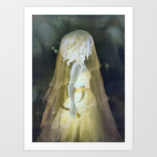 Castle of Kerglas, The Mysterious Woman, Inverted Version Art Print