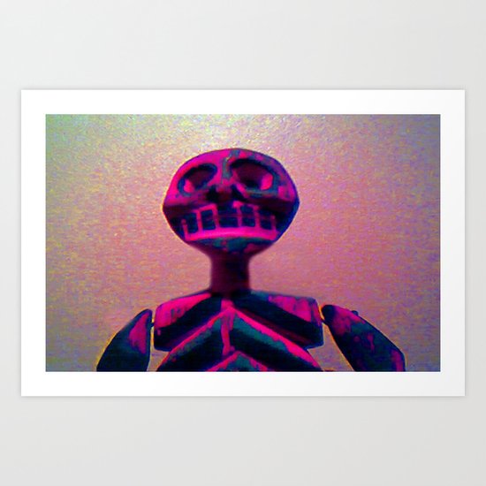 RED SKELETON Art Print