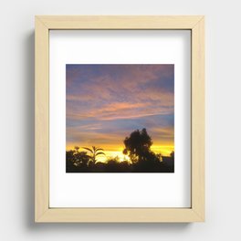 Mexico Photography - Trees Under The Beautiful Yellow Sunset Recessed Framed Print