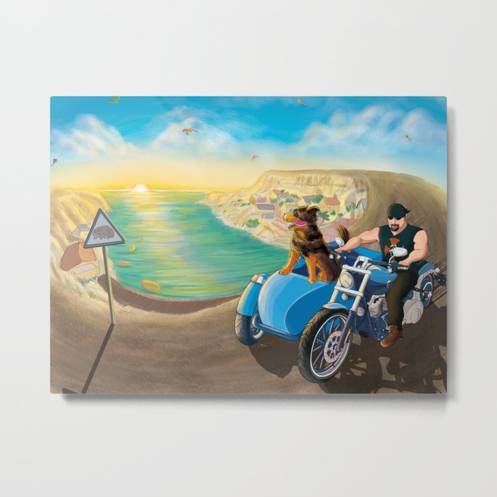 Riding with Rocco Metal Print
