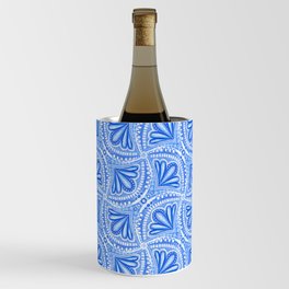 Textured Fan Tessellations in Periwinkle Blue and White Wine Chiller