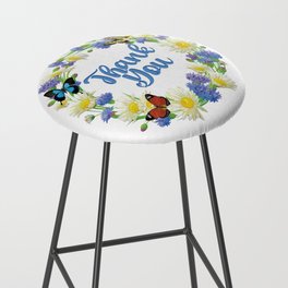 Thank You Note - Cute Floral  Bar Stool