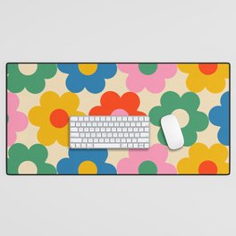 Little Flowers Colorful Floral Pattern in Rainbow Pop Colors 3 Desk Mat