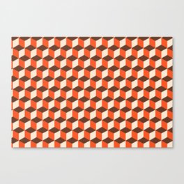 Classic mid mod - Cube Orange Canvas Print