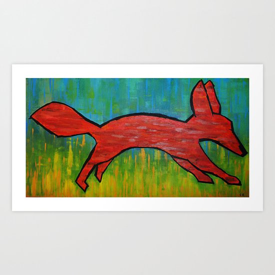 A Fire Moves Across the Prairie Art Print