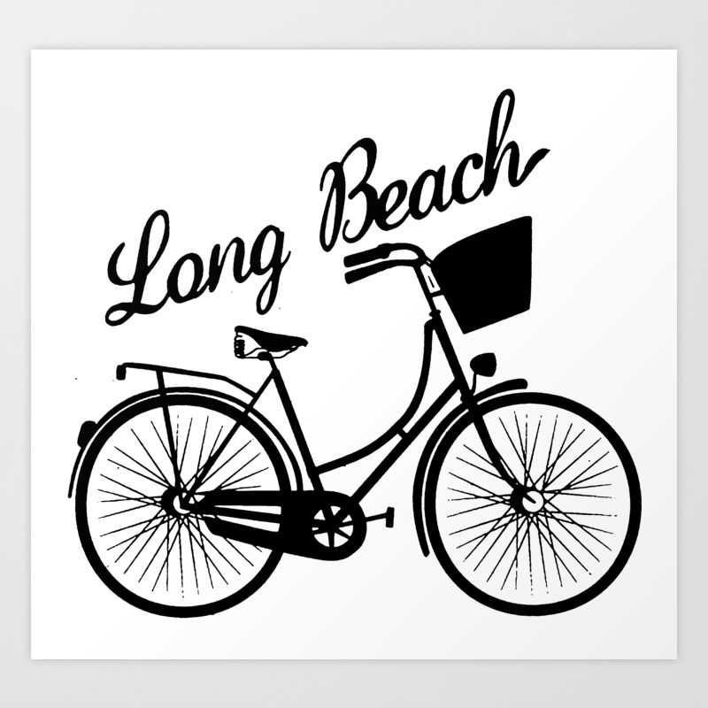 Long Beach Bicycle Art Print By Beladesign Society6 Long Beach Bicycle Art Print By