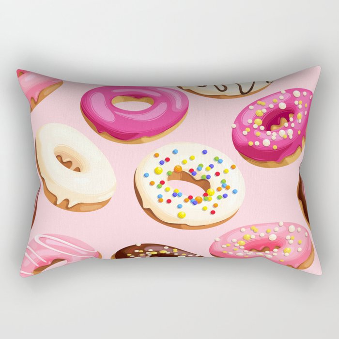 Doughnuts Confectionery Pink Chocolate Rectangular Pillow