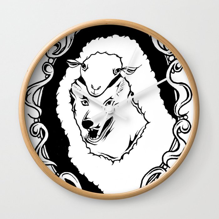 Wolf In Sheep's Clothing Wall Clock