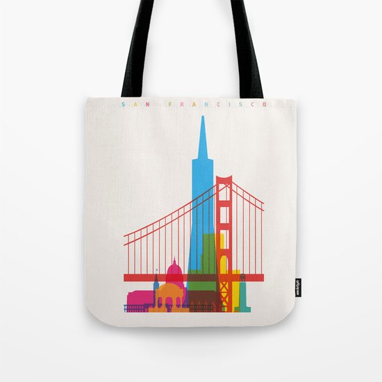 Shapes of San Francisco. Accurate to scale Tote Bag