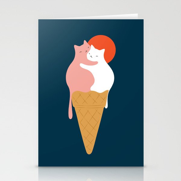 Cat Landscape 145: Strawberry & Vanilla Stationery Cards