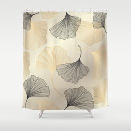 Luxury golden Ginkgo background. Shower Curtain