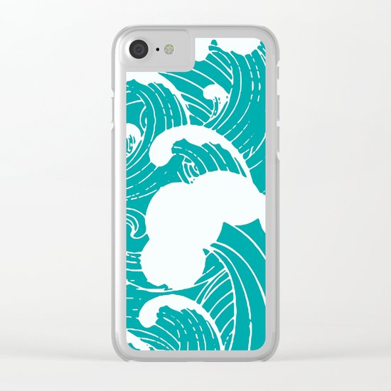 Blue waves Clear iPhone Case
